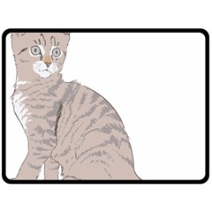 Kitten Cat Drawing Line Art Line Fleece Blanket (large) 