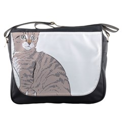 Kitten Cat Drawing Line Art Line Messenger Bags