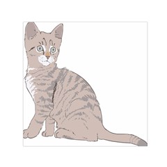 Kitten Cat Drawing Line Art Line Small Satin Scarf (square) by Sapixe