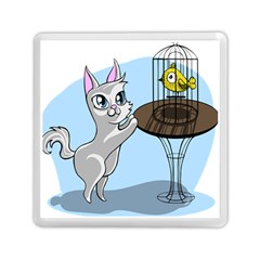 Cat Bird Cage Hunt Hunting Pet Memory Card Reader (square) 