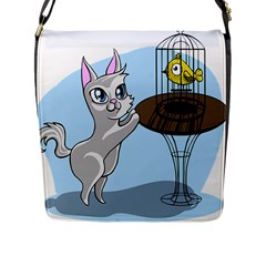 Cat Bird Cage Hunt Hunting Pet Flap Messenger Bag (l)  by Sapixe