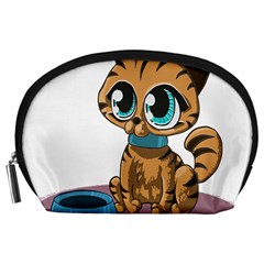Kitty Cat Big Eyes Ears Animal Accessory Pouches (large)  by Sapixe