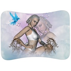 Fairy In The Sky With Fantasy Bird Velour Seat Head Rest Cushion by FantasyWorld7