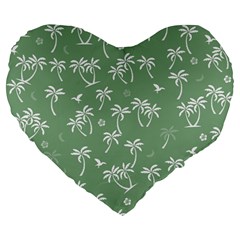Tropical Pattern Large 19  Premium Flano Heart Shape Cushions by Valentinaart