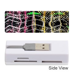 Pink Green Paint Battle And Black Lightning  Zigzag Memory Card Reader (stick)  by flipstylezfashionsLLC