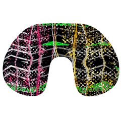 Pink Green Paint Battle And Black Lightning  Zigzag Travel Neck Pillows