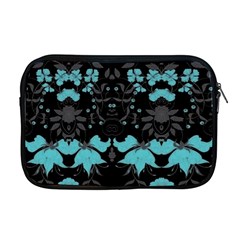 Blue Green Back Ground Floral Pattern Apple Macbook Pro 17  Zipper Case