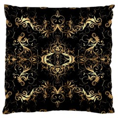 Golden Florals Pattern  Large Cushion Case (two Sides) by flipstylezfashionsLLC