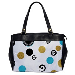 Fun Retro Blue Gold Circles  Office Handbags by flipstylezfashionsLLC