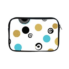 Fun Retro Blue Gold Circles  Apple Ipad Mini Zipper Cases by flipstylezfashionsLLC