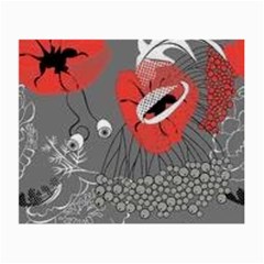Red Poppy Flowers On Gray Background  Small Glasses Cloth (2-side) by flipstylezfashionsLLC