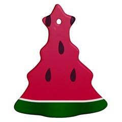 Watermelon Fruit Summer Red Fresh Christmas Tree Ornament (two Sides) by Nexatart