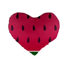 Watermelon Fruit Summer Red Fresh Standard 16  Premium Heart Shape Cushions by Nexatart