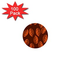 Pattern Leaf Plant Decoration 1  Mini Buttons (100 Pack)  by Nexatart