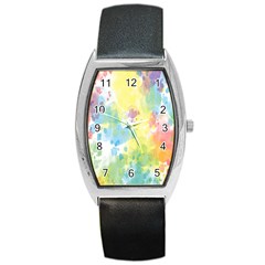 Abstract Pattern Color Art Texture Barrel Style Metal Watch by Nexatart