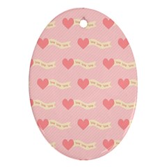 Heart Love Pattern Oval Ornament (two Sides) by Nexatart