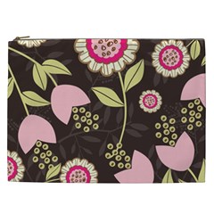 Flowers Wallpaper Floral Decoration Cosmetic Bag (xxl) by Nexatart