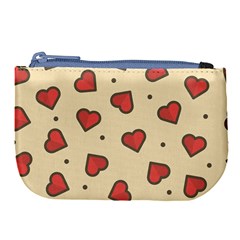 Design Love Heart Seamless Pattern Large Coin Purse