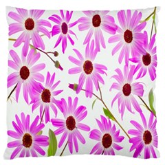 Pink Purple Daisies Design Flowers Large Cushion Case (one Side) by Nexatart