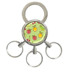 Seamless Pattern Healthy Fruit 3-ring Key Chains by Nexatart