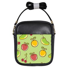 Seamless Pattern Healthy Fruit Girls Sling Bags by Nexatart