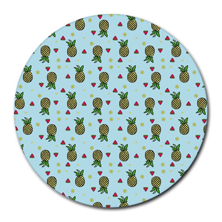 Pineapple Watermelon Fruit Lime Round Mousepads