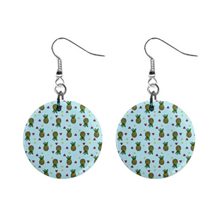 Pineapple Watermelon Fruit Lime Mini Button Earrings