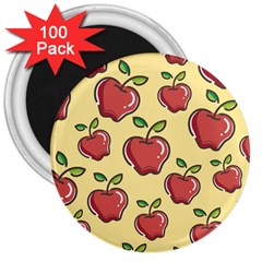 Seamless Pattern Healthy Fruit 3  Magnets (100 Pack) by Nexatart