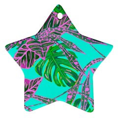 Painting Oil Leaves Nature Reason Ornament (Star)