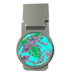 Painting Oil Leaves Nature Reason Money Clips (round)  by Nexatart