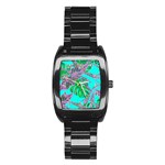 Painting Oil Leaves Nature Reason Stainless Steel Barrel Watch Front