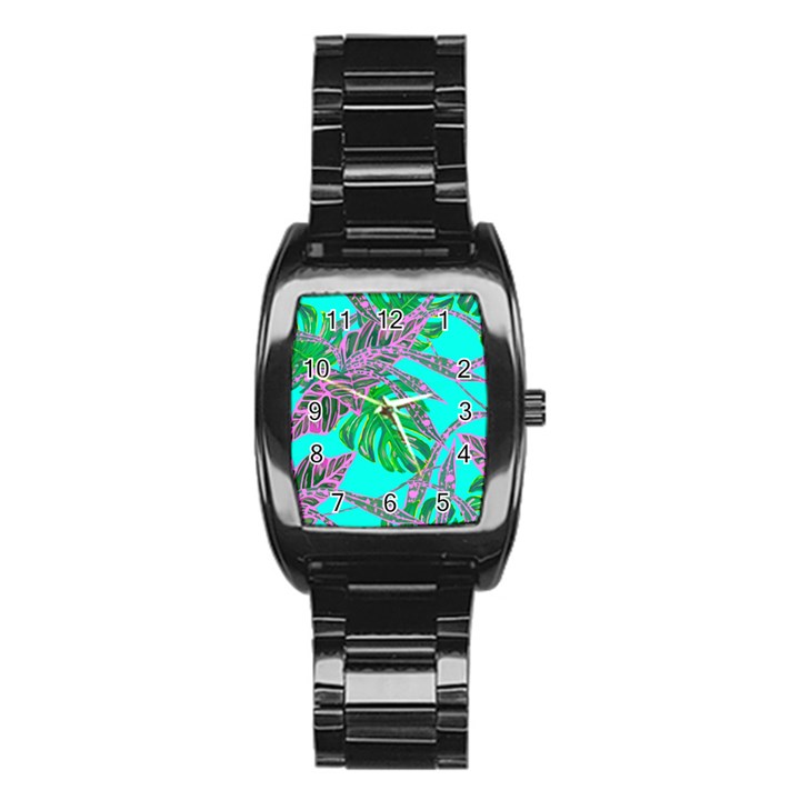 Painting Oil Leaves Nature Reason Stainless Steel Barrel Watch