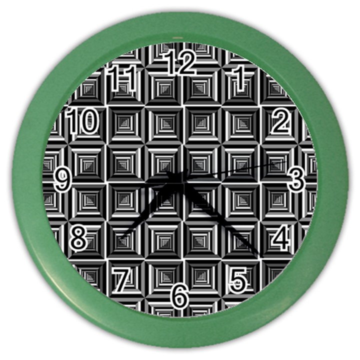 Pattern Op Art Black White Grey Color Wall Clocks