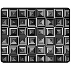 Pattern Op Art Black White Grey Fleece Blanket (medium)  by Nexatart