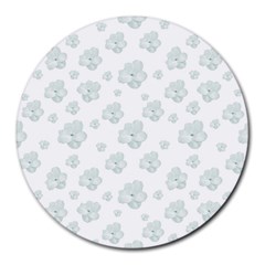 Pastel Floral Motif Pattern Round Mousepads by dflcprints