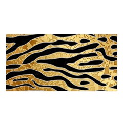 Golden Vector Embossed Golden Black Zebra Stripes Satin Shawl by flipstylezfashionsLLC