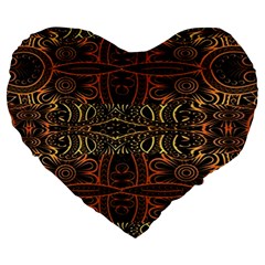 Gorgeous Aztec Design By Kiekie Strickland Large 19  Premium Heart Shape Cushions by flipstylezfashionsLLC