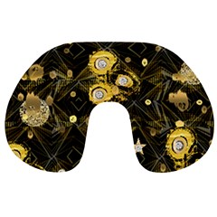 Decorative Icons Original Gold And Diamonds Creative Design By Kiekie Strickland Travel Neck Pillows by flipstylezfashionsLLC