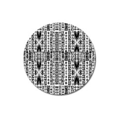 Creative Retro Black And White Abstract Vector Designs By Kiekie Strickland Magnet 3  (round) by flipstylezfashionsLLC