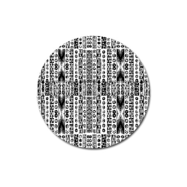 Creative retro black and white Abstract Vector Designs by kiekie strickland Magnet 3  (Round)