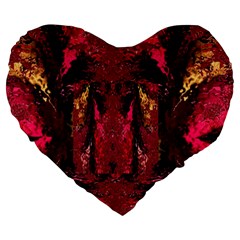 Gorgeous Burgundy Native Watercolors By Kiekie Strickland Large 19  Premium Heart Shape Cushions by flipstylezfashionsLLC