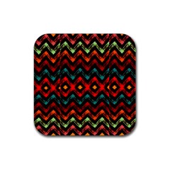 Seamless Native Zigzags By Flipstylez Designs Rubber Square Coaster (4 Pack) 
