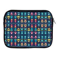 Funny Monsters In Blue Background Apple Ipad 2/3/4 Zipper Cases