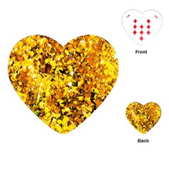 Birch Tree Yellow Leaves Playing Cards (heart)  by FunnyCow