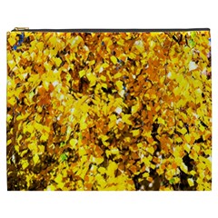 Birch Tree Yellow Leaves Cosmetic Bag (xxxl) by FunnyCow
