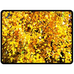 Birch Tree Yellow Leaves Double Sided Fleece Blanket (large)  by FunnyCow