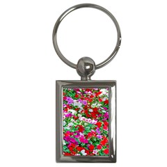 Colorful Petunia Flowers Key Chains (rectangle) 