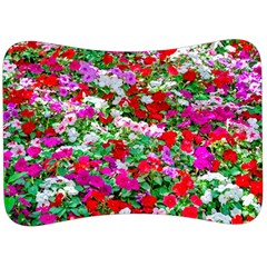 Colorful Petunia Flowers Velour Seat Head Rest Cushion by FunnyCow