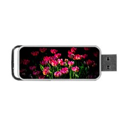 Pink Tulips Dark Background Portable Usb Flash (one Side) by FunnyCow