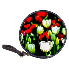 White And Red Sunlit Tulips Classic 20-cd Wallets by FunnyCow